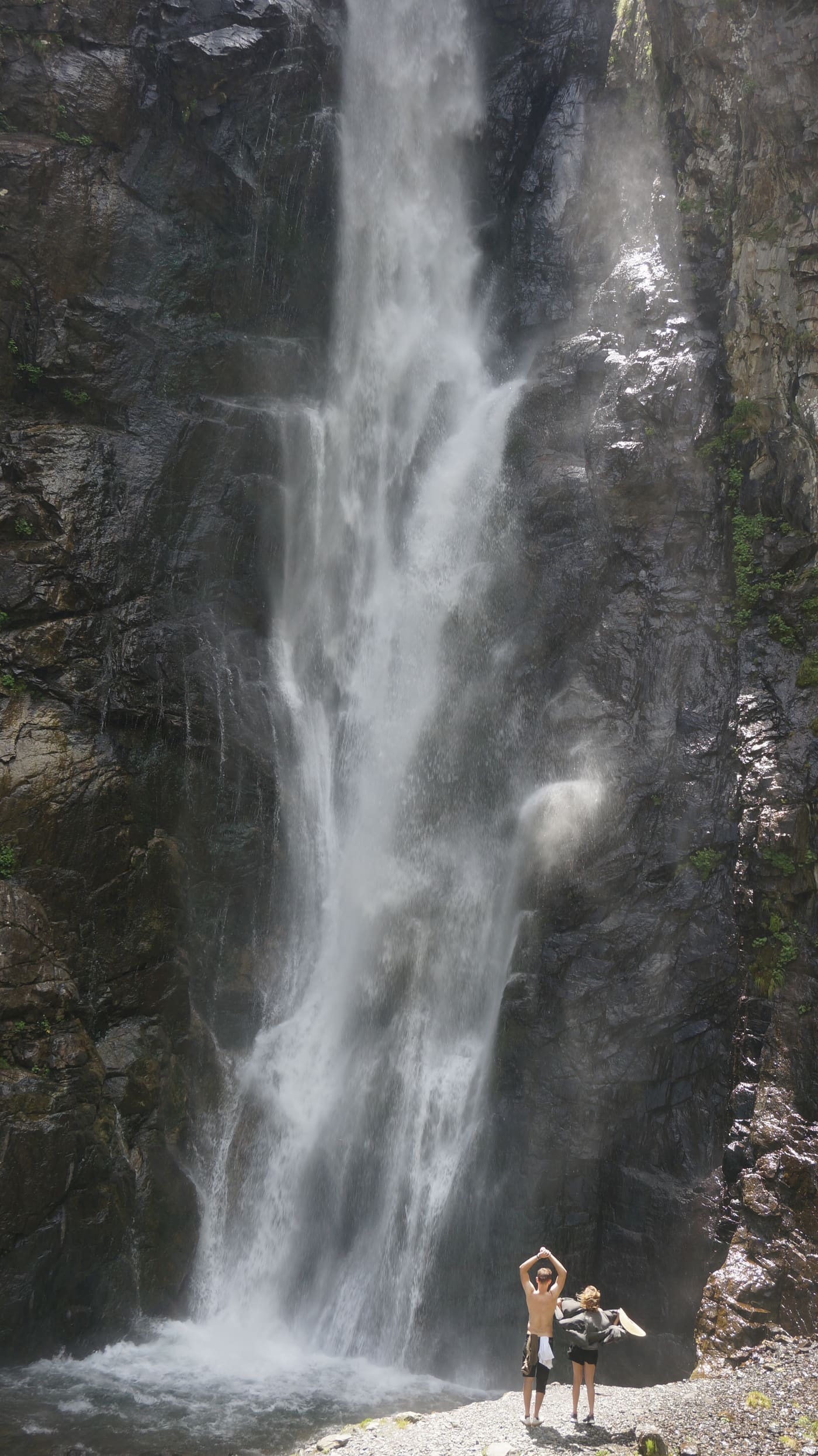 Noa Shapiro at Gveleti Waterfall, Kazbegi